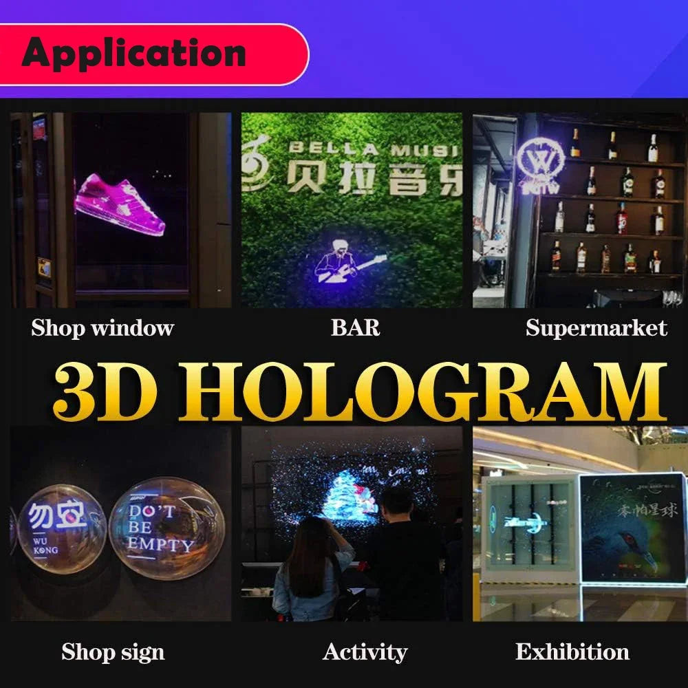 Revolutionary 3D Hologram Fan - 42CM WiFi Holographic Projector for Stunning Advertising Displays in Stores, Bars, Parties, and Christmas Events
