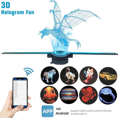 Revolutionary 3D Hologram Fan - 42CM WiFi Holographic Projector for Stunning Advertising Displays in Stores, Bars, Parties, and Christmas Events